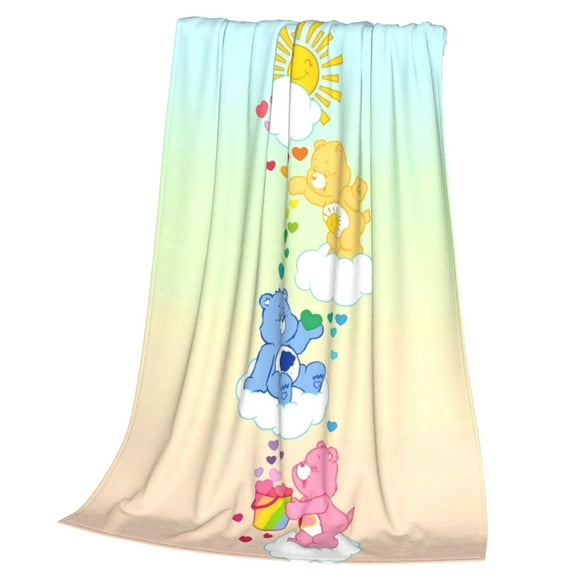 Care Bears Throw Blanket Cozy Plush Lightweight Warm Fuzzy Flannel Blanket Air Conditioning Blanket for Couch Sofa Bed Home Decor Gift 50x40