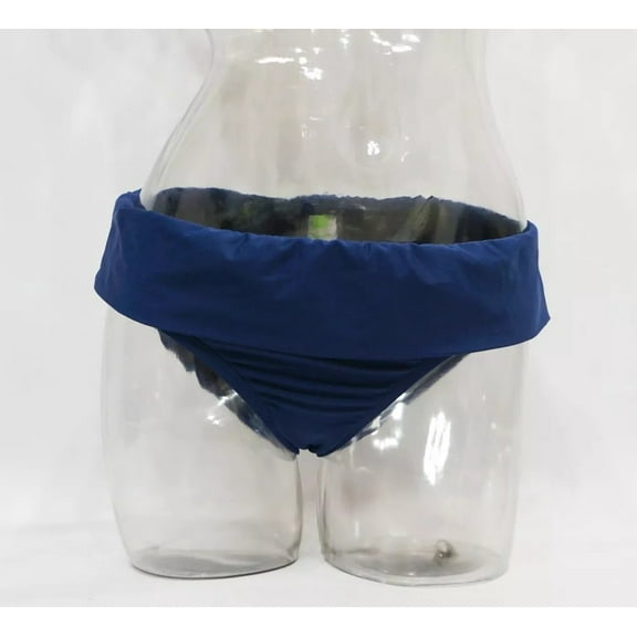 N Next Navy Fold-Over Full Coverage Swim Bikini Bottoms Women's Medium