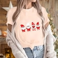 thumbnail image 5 of GaThRRgYP Crewneck Short Sleeve Shirts for Women,Women's Casual Round Neck Short-sleeved Christmas Tree Printed T-shirt Beige XXXL, 5 of 6