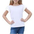 thumbnail image 2 of Antinious Toddler Summer Lightweight Short Sleeve Solid Round Neck Casual Versatile Shirt,White,130, 2 of 5