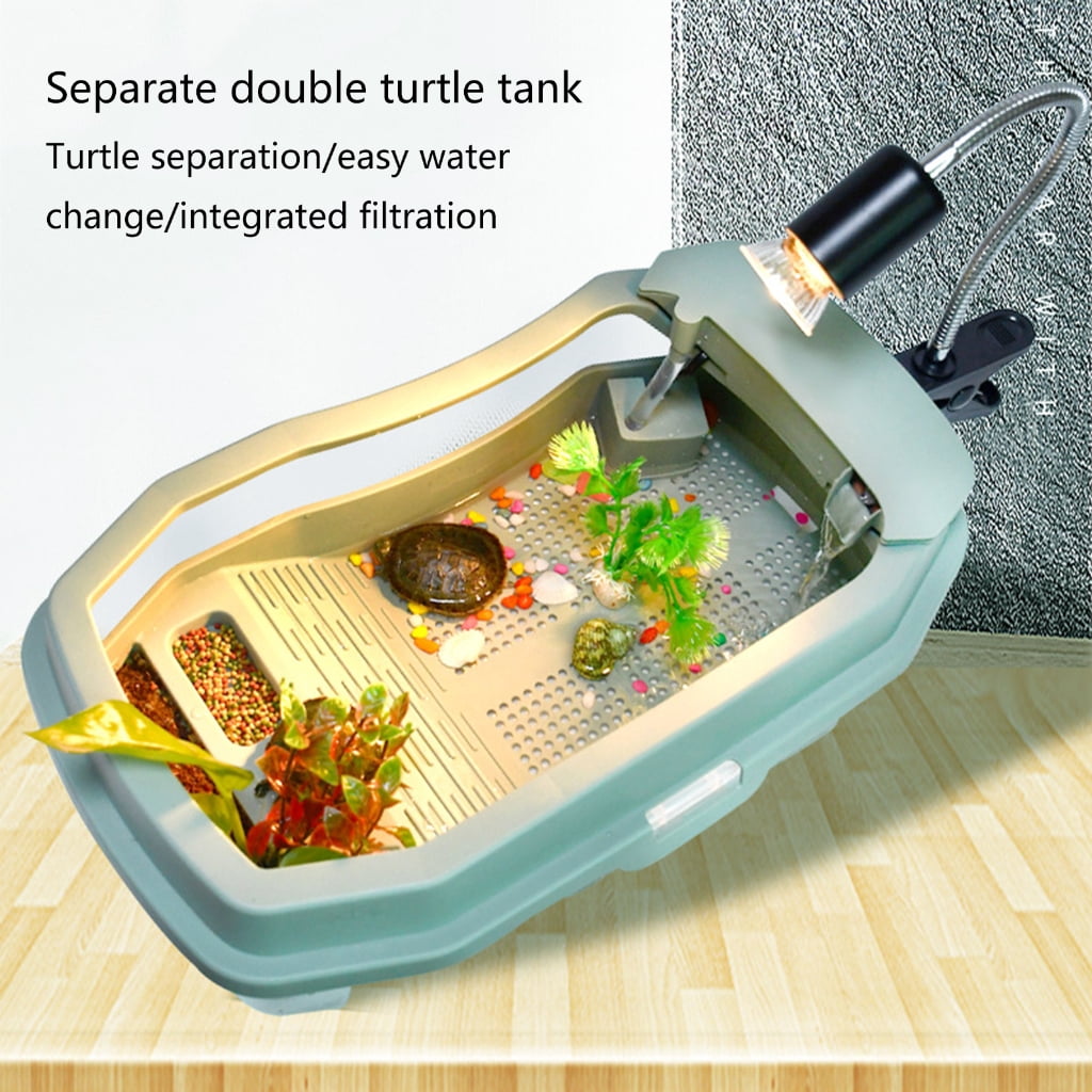 WINDLAND Separable Turtle Tank Terrarium with Basking Platform Plastic Turtle Basin Box