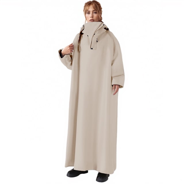 SHIXIAOO Imperméable Unisexe Couvrant Tout le Corps pour Activités de Plein Air Cyclisme Camping Randonnée avec Conception Extra Longue et Épaisse et Capuche Ajustable Vestes pour Femmes Grande Taille Vestes pour Femmes Coupe-Vent pour Femmes