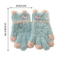 thumbnail image 3 of NAISIBABY Kids Winter Knitted Gloves, Warm Fluffy Soft Stretchy Boys Girls Snow School Mittens Blue Free Size, 3 of 6