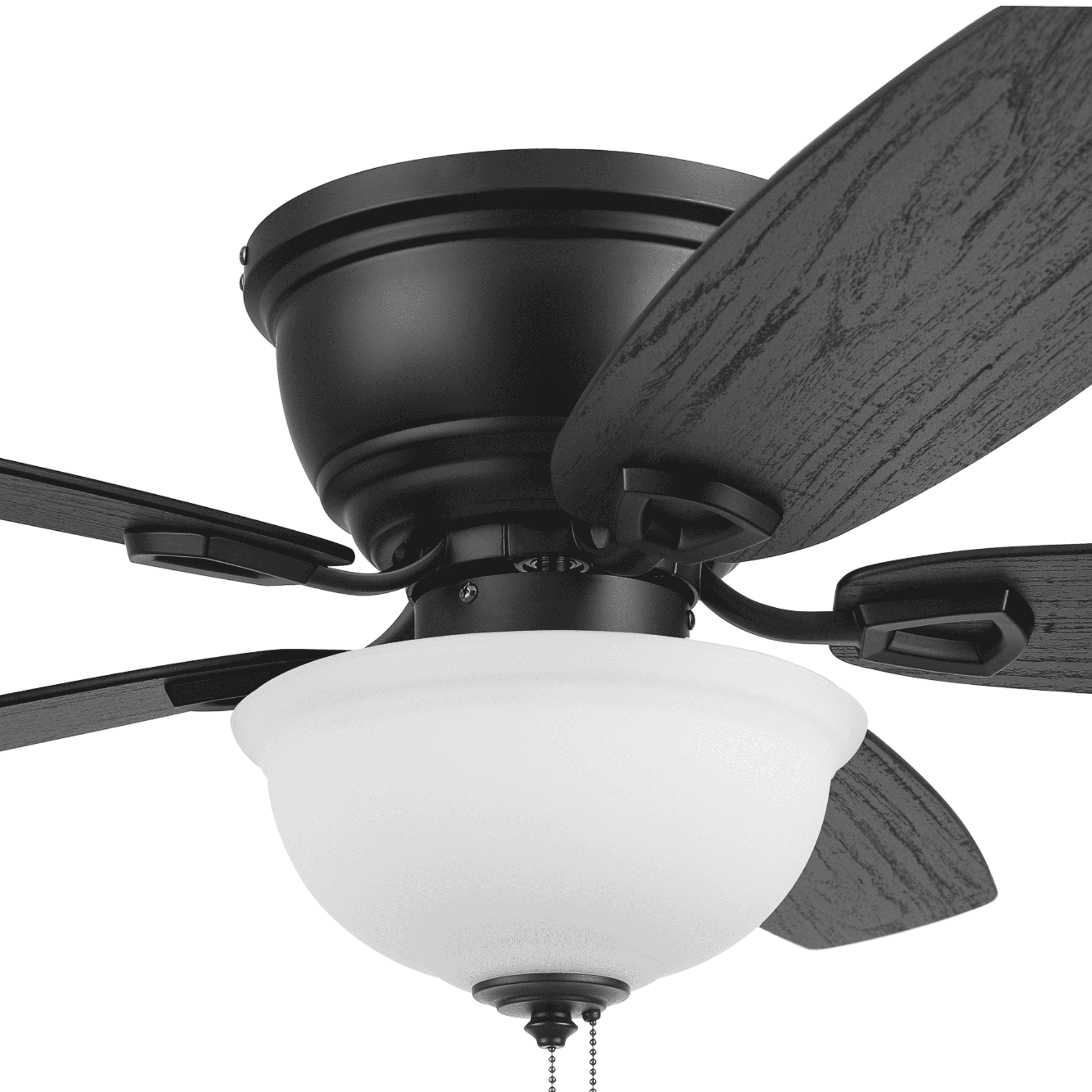 Honeywell Rockford 52" Traditional Black Indoor Ceiling Fan with Light, Pull Chains & Reversible Motor
