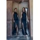 thumbnail image 5 of Vestido de dama de honor negro Sexy cuello redondo Halter vestido de fiesta de noche vestido de satén con abertura alta Spaghetti Club Wear personalizado, 5 of 5