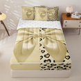 thumbnail image 2 of Homewish Yellow Princess Bow Zipper Full Size Comforter Sets with Fitted Sheet and 2 Pillowcases for Kids, Love Heart Polkadots Zipper Bedding Set, Reversible, 4 Pieces, 2 of 6