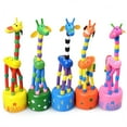 thumbnail image 2 of Giraffe Finger Puppets , Wooden Cute Colorful Cartoon Giraffe Thumb Push Puppets , Swing Dancing Body Collapsing Giraffe Desktop Toys for Kids Toddlers 3 + Year Old Boys Girls (Set of 5), 2 of 10