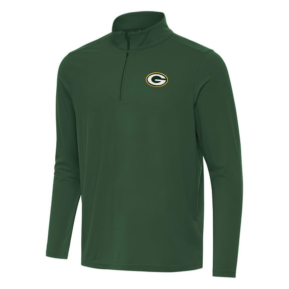 Men's Antigua Green Green Bay Packers Intent Quarter-Zip Pullover Top