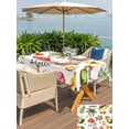 thumbnail image 6 of 60x102 Inch Outdoor Tablecloth with Umbrella Hole Zipper Rectangle Summer Beach Rectangular Tablecloths Outside Waterproof Tropical Coconut Watermelon Straw Hat Patio Table Cover for Picnic Party, 6 of 8