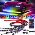 thumbnail image 1 of PENGX 1 Series Of 4 Led General Intelligent Car Interior RGB Environment Light Strip  Interior Light Strip. Remote Control Multi-color Car Dashboard Lights Change Color In Sync With Music, 1 of 6