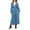 Blue, variant on Women Long Dress, Long Sleeve Dress V-neck Lace Patchwork Loose Swing Dress for Party