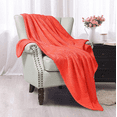 thumbnail image 6 of Exclusivo Mezcla Waffle Textured Extra Large Fleece Blanket, Super Soft and Warm Throw Blanket for Couch, Sofa and Bed (Coral Orange, 50"x70")-Cozy, Fuzzy and Lightweight, 6 of 9