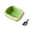 Green, variant on Dvkptbk Semi Enclosed Cat Litter Box with High Sides, Splashs Proof Designs, Open Top Litter Pan Include Scoop Easy Cleaning