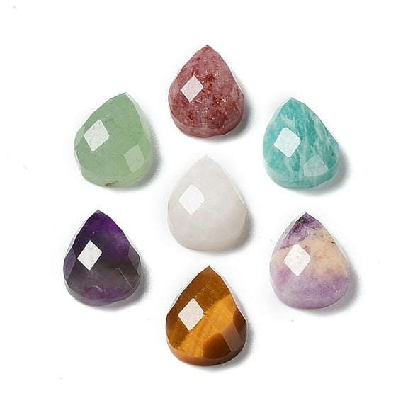 Natural Mixed Gemstone Cabochons Faceted Teardrop 12.5~13x8.5~9x4.5~5mm Mixed Stone