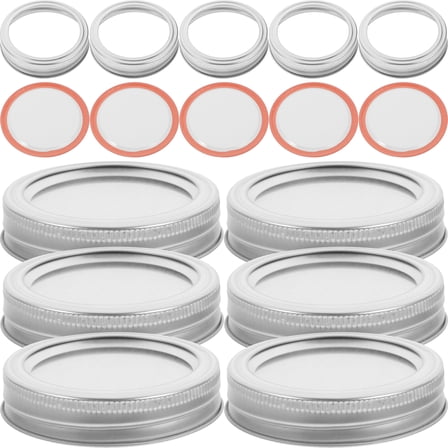Nishuna 20 Sets Regular Mouth Canning Lids Split-Type Metal Mason Jar Lids for Replacement