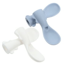 LEORX Baby Feeder Spoon Silicone 4Pcs White For Easy Cleaning