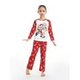thumbnail image 6 of Elippeo Family Matching Christmas Pajamas, Romper/ Santa Claus Print Long Sleeve Tops and Reindeer Print Pants Loungewear Set, 6 of 10