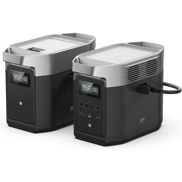 EcoFlow DELTA 2 with Extra BatteryPortable Power Station DELTA 2 with Waterproof Handbag, 1024Wh LiFePO4 Battery, 1800W AC/100W USB-C Output, Solar Generator(Solar Panel Optional) for Camping, Home Ba