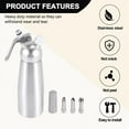 thumbnail image 5 of Professional Whipped Cream Dispenser Stainless Steel 500ML Capacity Canister Homemade Maker, 5 of 8