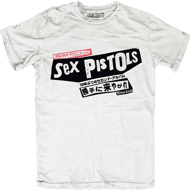 Sex Pistols - Camiseta Filthy Lucre Japan de Algodón para Adultos Unisex (Blanco)
