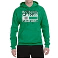 thumbnail image 2 of Wild Bobby Installing Muscles Please Waitâ€¦ Gym/Workout Unisex Graphic Hoodie Sweatshirt, Kelly, Medium, 2 of 5
