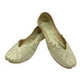 thumbnail image 2 of Gold Jutti for Women's Wedding Juttis Handmade Ethnic Ballerina Mojaris Punjabi Juti US 8/ EURO 39, 2 of 4