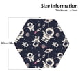 thumbnail image 3 of Pofeuu Cartoon Spaceship Print Leather Coasters Set of 6, Round Cups Mugs Mat Pad for Home Kitchen Heat Resistant Drink Coasters,Hexagon, 3 of 7