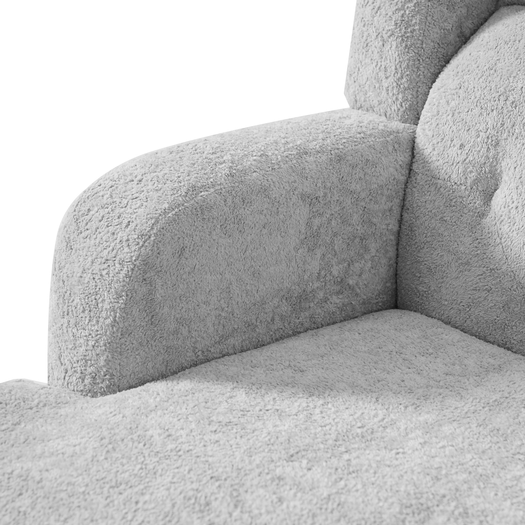 Christopher Knight Home Modern Tufted Accent Chair, Plush Fabric Upholstered with Wood Legs, Light Gray