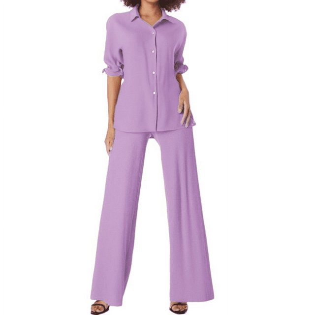 Nouveau Ensemble Chemise Femme Décontracté
