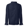 thumbnail image 7 of Towmus Women's Dressy Casual Blouse Tops Fall Spring Puff Long Sleeve Button V Neck Hollow Out Lace Embroidered Shirts, 7 of 7