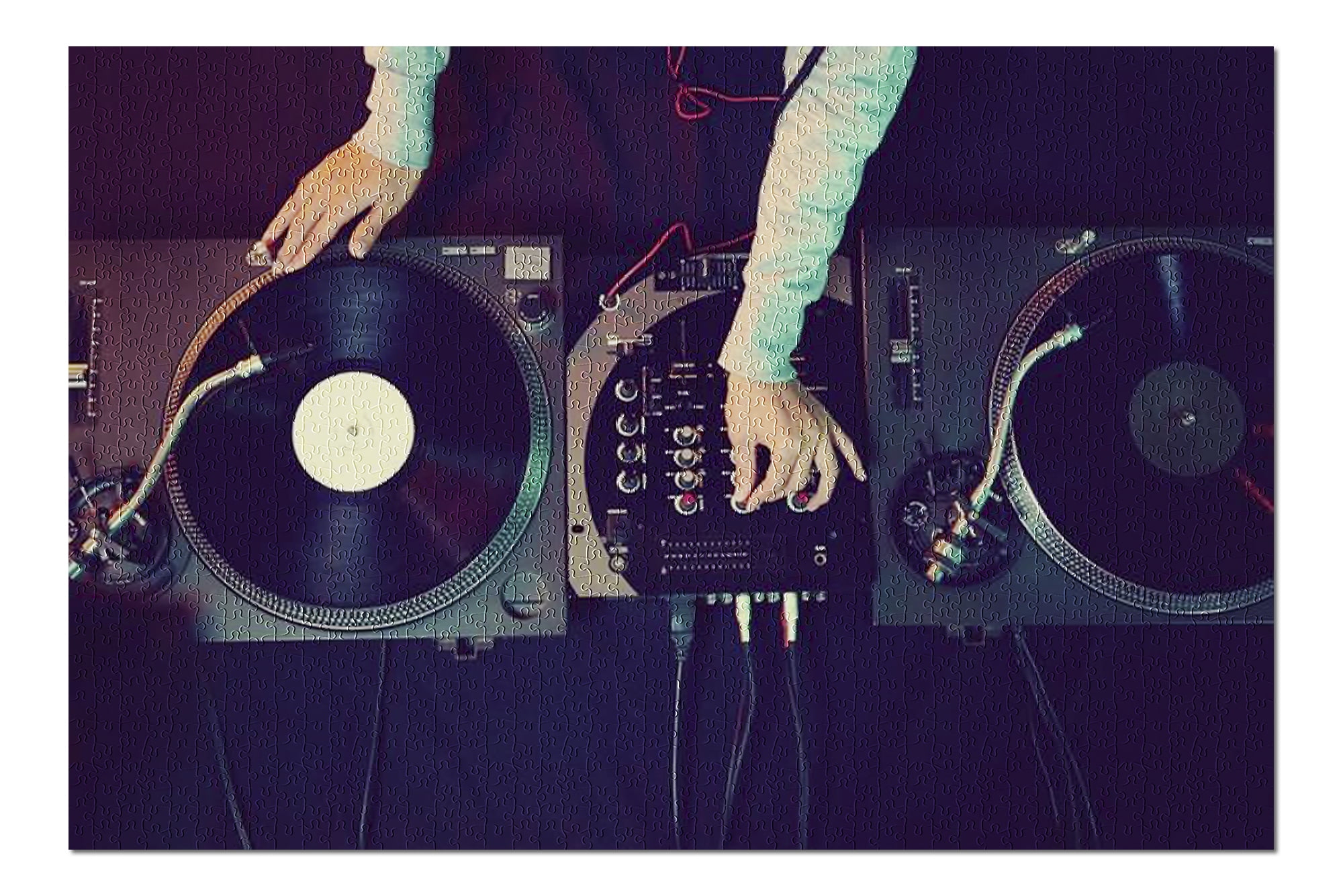 View from Above of a DJ Spinning Records 9014279 (20x30 Premium 1000