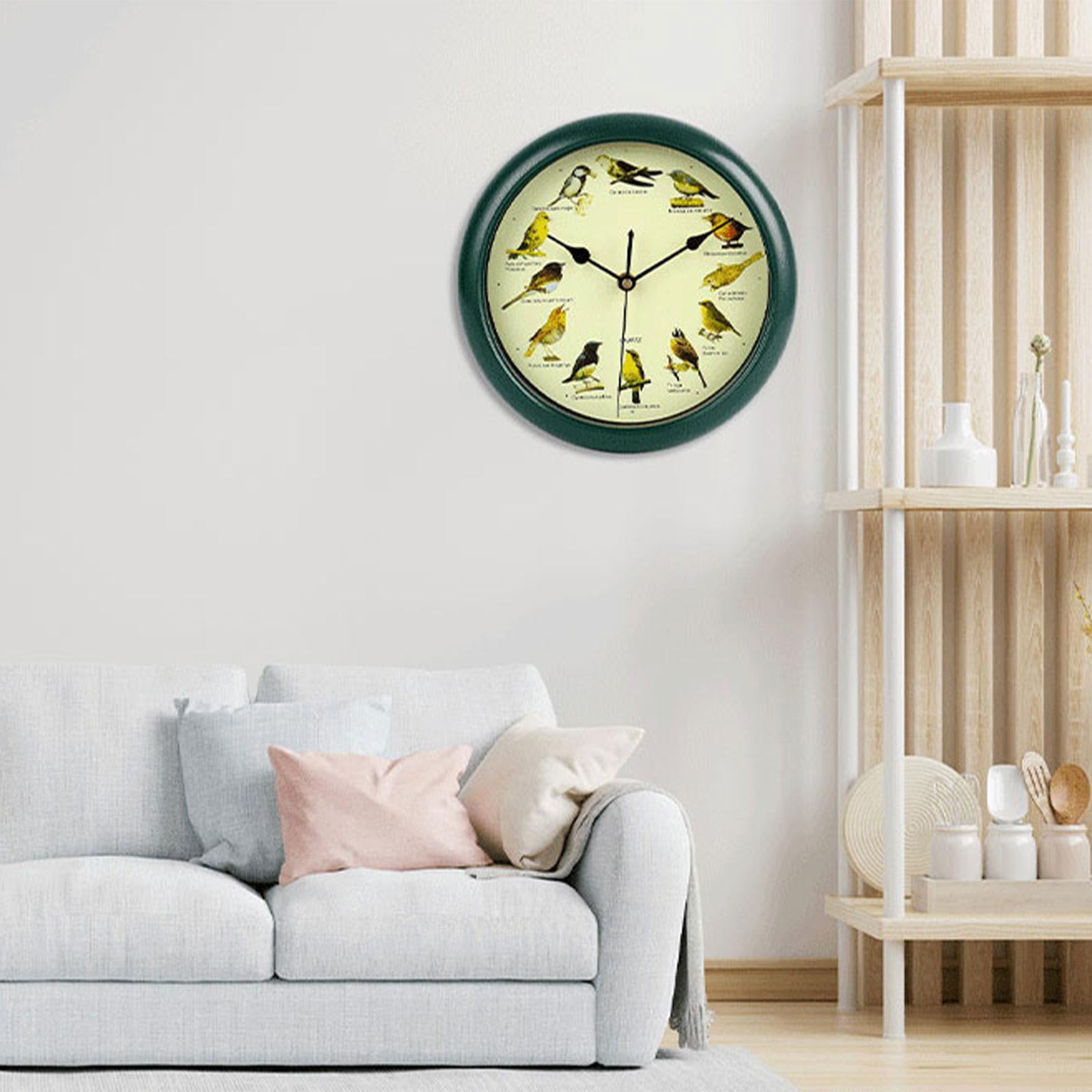 flameer Singing Bird Wall Clock Melody Clock Rustic Decorative Clock Modern Hanging Wall