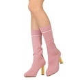 thumbnail image 2 of New Womem Cape Robbin Dneuce-1 Sweater Mid-Calf Pointy Toe Oval Heel Sock Boot, 2 of 3