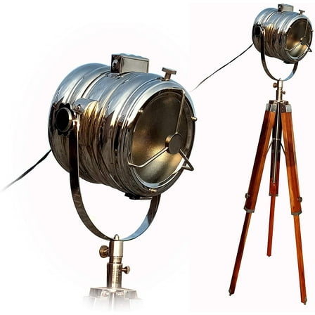 Nautical Hollywood Spotlight Searchlight Tripod Floor Lamp Home Decor