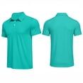 thumbnail image 2 of Evdexr Polo Shirts for Men Button Down Short Sleeve Shirts Summer 2026 Collared Casual Quick Dry Business Tops Breathable Regular Fit T Shirts Cyan 3XL, 2 of 9