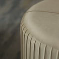 thumbnail image 6 of Round Velvet Ottoman Stool Raised with Hairpin Gold Base, 6 of 8