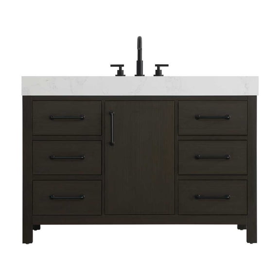 Elegant Kitchen and Bath 48 inch Single Bathroom Vanity In Mocha Brown