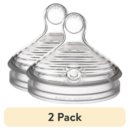 (2 pack) NUK Simply Natural Medium Flow Bottle Nipples, 2-Pack
