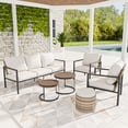 thumbnail image 3 of INTER HUT 6 PCS Patio Outdoor Conversation Set with Nesting Coffee Table and ottoman,Modular Rattan Outdoor Patio Sectional Furniture Sofa Set for Backyard,Beige, 3 of 8