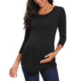 thumbnail image 2 of Ecavus Women's Maternity Tops 3/4 Tunic Top Black S, 2 of 5