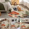 thumbnail image 5 of Spring Mushrooms Round Area Rug 8Ft Washable Large Circle Rugs for Living Room Dorm, Farmhouse Pastoral Botanical Rustic Non-Slip Carpet Floor Mats Indoor Outdoor Carpet Runner Aesthetic Home Decor, 5 of 8