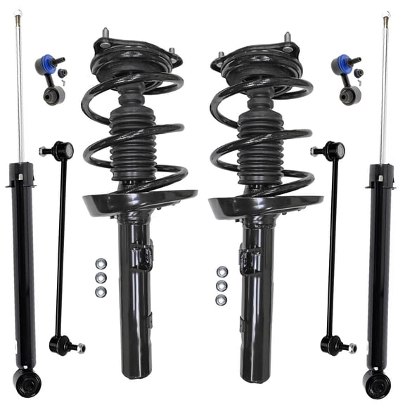 Detroit Axle - 8pc Struts Shocks Kit for 2016-2017 Honda Civic 2 Front Struts with Coil Spring 2 Rear Shock Absorbers 4 Front Rear Sway Bars Suspension