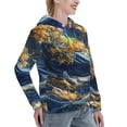 thumbnail image 6 of Fotbe Golden Fantasy Landscape Pattern Womens Long Sleeve Hoodie, Pullover Hooded Sweatshirt, Kangaroo Pocket Hoodie with Eye-catching Drawstrings-Small, 6 of 7