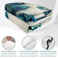 thumbnail image 4 of Queen Quilt Set 90''x96'', Peacock Feather Lightweight Bedspread Coverlet Set with 2 Pillow Shams, Teal Ethnic Rustic Farmhouse Elegant Breathable All Season Quilt Bedding for Bedroom/Guest Room, 4 of 9