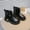 Black, variant on Girls Ankle Boots Winter Bow Boots Outdoor Comfortable Non Slip Soft Sole Short Boots with Side Zipper Black 10(26)
