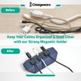 thumbnail image 3 of Chargeworx Magnetic Cord Holder, 12 Magnetic Cable Clips Included | Cable Management Desk Organizer, Strong Magnet Office Desk Accessories, Cable Organizer, Wire Management (4-PK Navy), 3 of 7