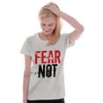 thumbnail image 4 of Fear Not Paint Splatter Christian Womens Fitted Plus Size Graphic Tee Brisco Brands 3X, 4 of 5
