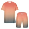 thumbnail image 6 of UVEASISHA 2 Piece Short Sets for Men Big & Tall Gradient Short Sleeve T Shirt and Drawstring Elastic Waist Short Suit Summer Savings Summer Savings Gold XXXXXL, 6 of 6