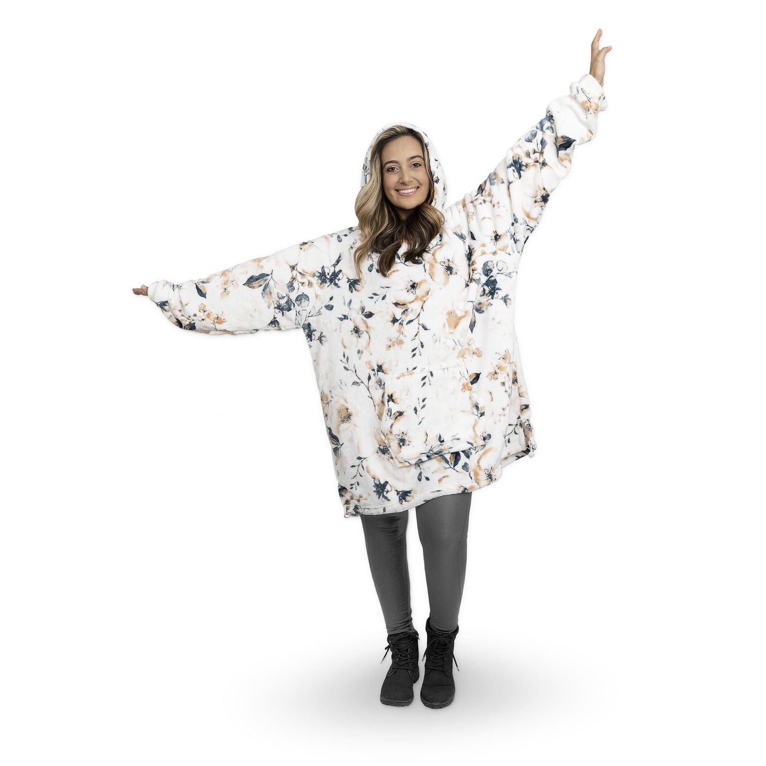 Safdie & Co. Premium Ultra Soft Hoodzy Hooded Throw Blanket Floral