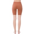 thumbnail image 4 of Made by Olivia Women's Solid Seamless Ribbed Knee Biker Shorts with Band Waist, 4 of 6